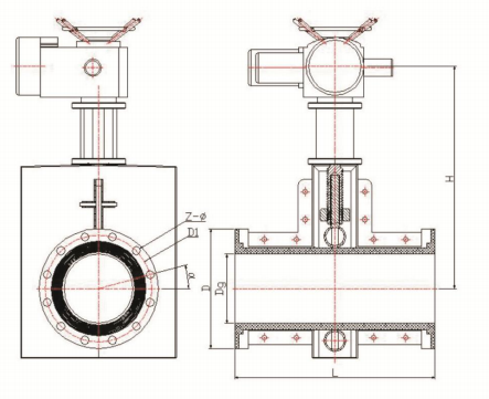 新結(jié)構(gòu)閥體電動膠管閥結(jié)構(gòu)示意圖